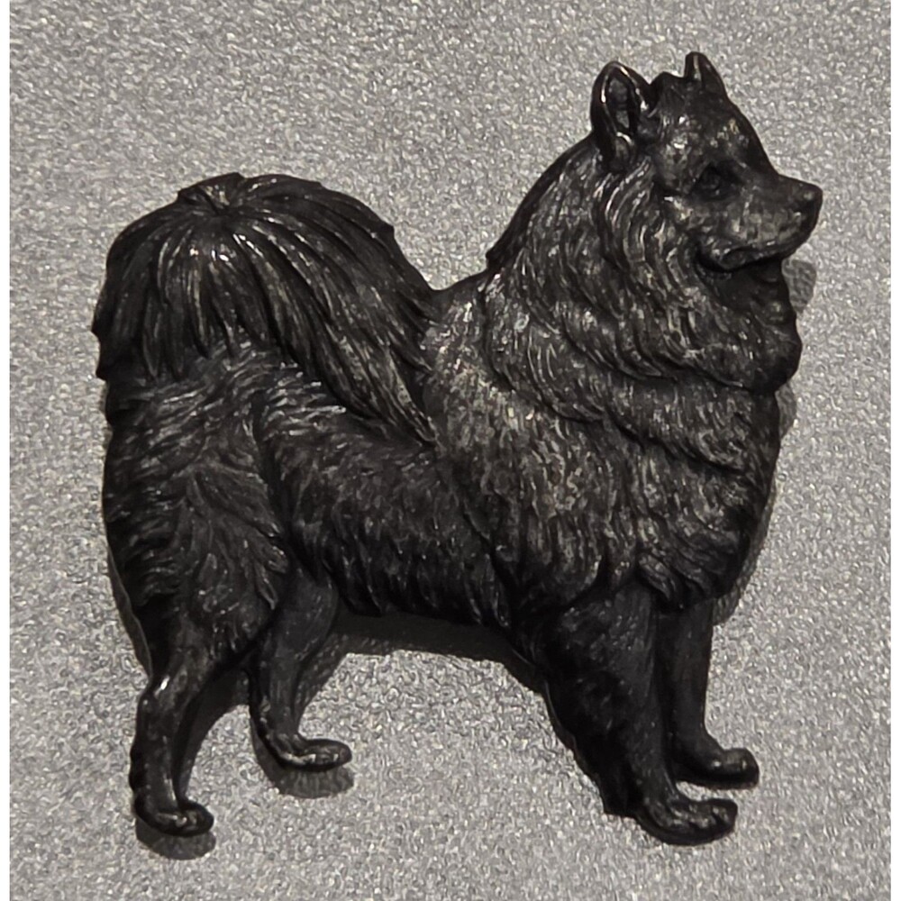 Vintage Kenart Pomeranian Dog Brooch Pin England Metal Heavy